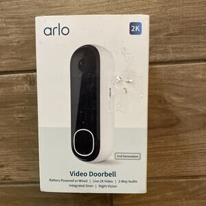 Arlo 2K 2nd Gen Video Doorbell, Battery or Wired *NEW -Open Box*